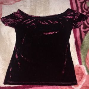 BURGUNDY OFF THE SHOULDER TOP